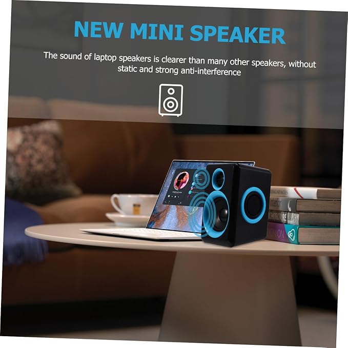 POPETPOP Mini USB 2.0 Surround Loudspeaker Box for Laptop and Desktop Computer Compact Mini Speaker Dc 5v Power Supply Suitable for Home and Office Audio