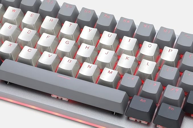 KPREPUBLIC teamwolf Stainless Steel MX Keycap Silver Color Metal keycap for Mechanical Keyboard Gaming Key Alpha Light Through Back lit (TeamWolf Alpha Key x1)