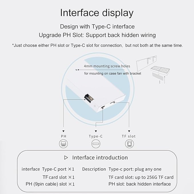 WOWNOVA 8.8 Computer Temp Monitor (Dynamic Theme Supported) 1 Click 1 Cable to Get Started Quickly PC Temperature Display Sensor Panel IPS Mini Secondary Screen CPU RAM HDD Data FPS Monitor (White)