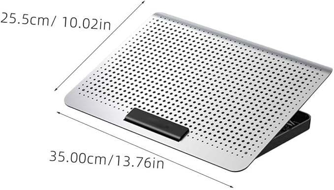 Laptop Cooler Stand with Adjustable Silent Fan Aluminum Alloy Notebook Radiator for Heat Dissipation Ergonomic Cooling Accessory for Home Office and School Use