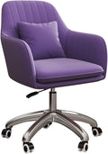 Adjustable Office Computer Chair with Armrest Office Chairs Furniture Swivel Computer Chair Creative Pink Gaming(Purple-Silver)