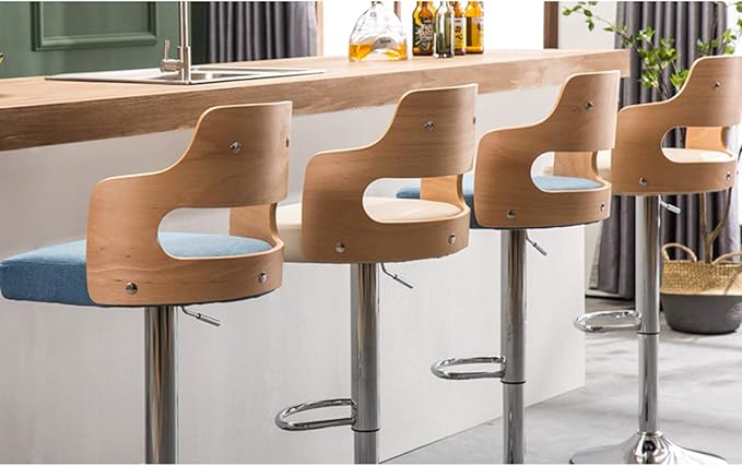Mlaea Ergonomic Desk Chair Hotel Restaurant Breakfast Bar Stools with Adjustable Height Gaming Club Bar Chair 42 * 41 * 88-108CM(Color:#1)
