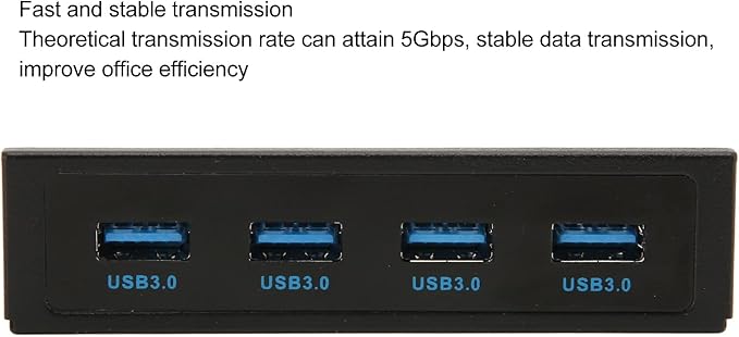 Front Panel PCIE to USB 3.0 Hub with 4 Port 3.5 Inch PC Front Panel Internal Card Reader PCIE USB Adapter with 4 X USB3.0 Output Port for Computer Case Front Bay