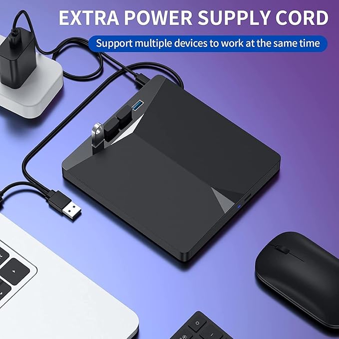 7 in1 External CD DVD Drive USB 3.0 DVD &amp CD-ROM +/-RW Disc Drive Player Burner Reader Writer for Laptop PC Desktop