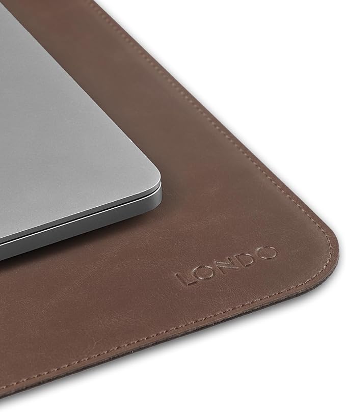 Londo PU Leather Mouse Pad – Desk Mat for Keyboard and Mouse Large Leather Office Desk Pad 13.18x17.32 (Brown)