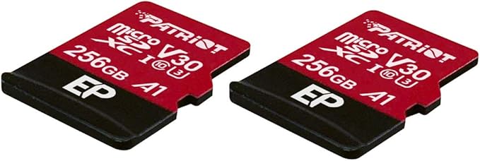 Patriot 256GB A1 / V30 Micro SD Card for Android Phones and Tablets 4K Video Recording - 2 Pack Retail Units