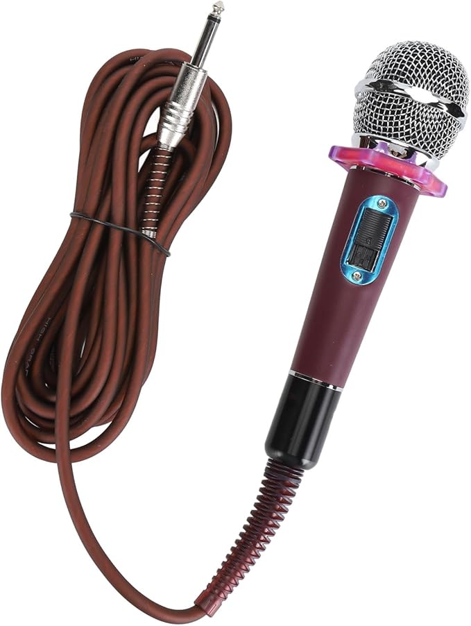 Dynamic Moving Coil Microphone Clear Sound Handheld Zinc Alloy Microphone Toughened Sound Head with Heart Shaped Pickup Design Metal Mesh Structure for Protection