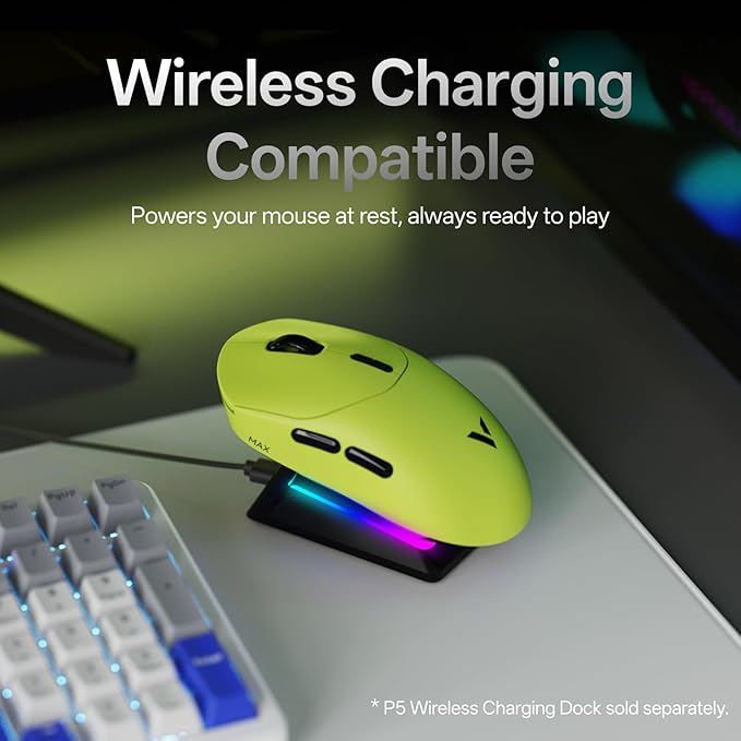 Rapoo VT2 MAX Wireless Gaming Mouse True 8K Wireless Polling Rate 53g Lightweight Up to 750 Hr Battery Nordic nRF54L15 MCU 120-Million Optical Switch 10 Programmable Buttons Macro Enabled