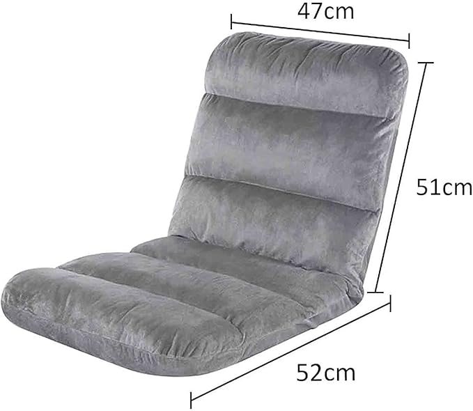 Floor Chair Folding Chairs Indoor Stressless Recliner Chair Floor Cushions for Meditation TV Watching or Gaming Suitable for Home or Office (Color : Grey)