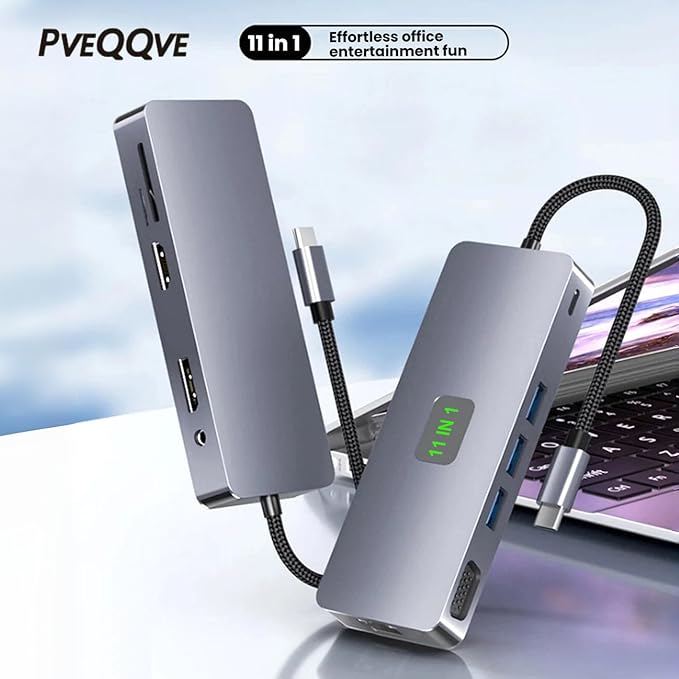 Laptop Docking Station Dual Monitor HDMI Docking Station 3 Monitors HDMIUSB C Hub Multiport Adapter with DP and VGA10Gbps USB 3.2100W PD Charging Gigabit Ethernet SD/TF for Mac Dell HP Lenovo