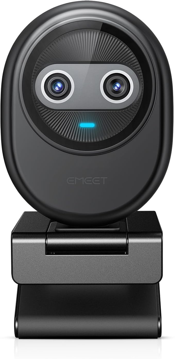 EMEET Piko 4K Webcam for Streaming World’s 1st Dual-Camera AI-Powered 4K Camera w/AI Autofocus 3 Mics Array&amp3 Sound Modes USB Webcam with Clip Great for Streaming Desk Setup