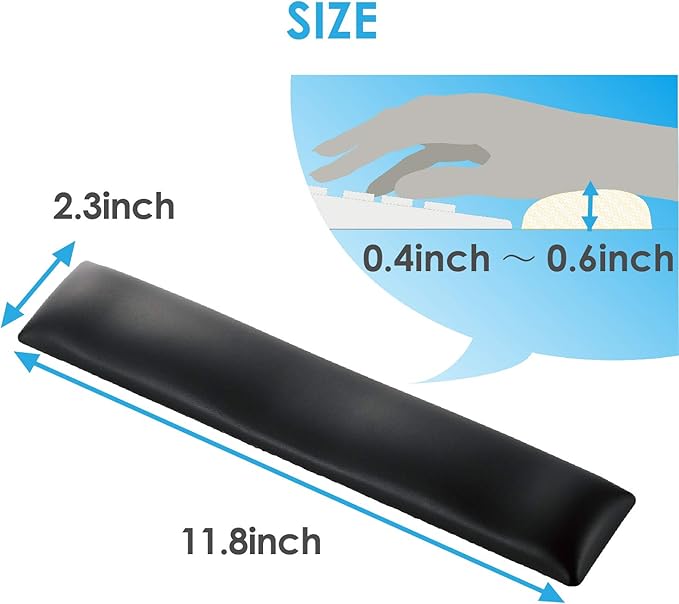 ELECOM Wrist Rest FITTIO Long Type Fatigue Reduction Ergonomic Design Comfortable Memory Foam Anti Skid Black MOH-FTPBK