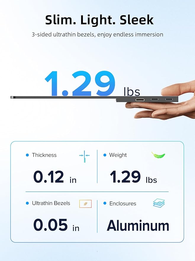 UPERFECT Touchscreen OLED Portable Monitor 14 3K 2880x1800 | 120Hz | 0.1ms Portable Gaming Monitor 500 Nits |120% DCI-P3 | 500000:1 | Ultra-Slim Design for Laptop Mini PC Phone Game Consoles
