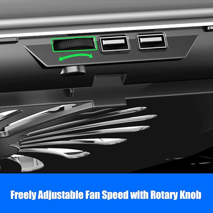 Computer Cooler Supports - Fan Cooling Pad Adjustable Cooler Riser Base | Aluminium Alloy Quiet Laptop Fan for Keyboard Phone Tablet Book Desk Home Workplace Dorm Outdoor Indoor Use