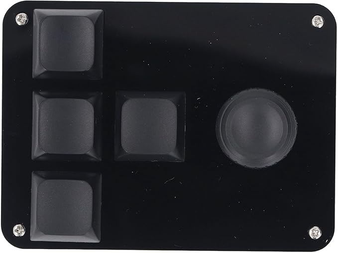 Mini Mechanical Gaming Keyboard USB C 4 Key 1 Knob Keyboard Blue Switch RGB LED Plug and Play for OSU Vista OS X