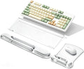 Tilt Computer Keyboard Stand Gel Wrist Rest Support for Ergonomic Keyboard Riser Holder and Clear Mouse Pad with Wrist Support Acrylic Clear Stand for Office Working Home Desk