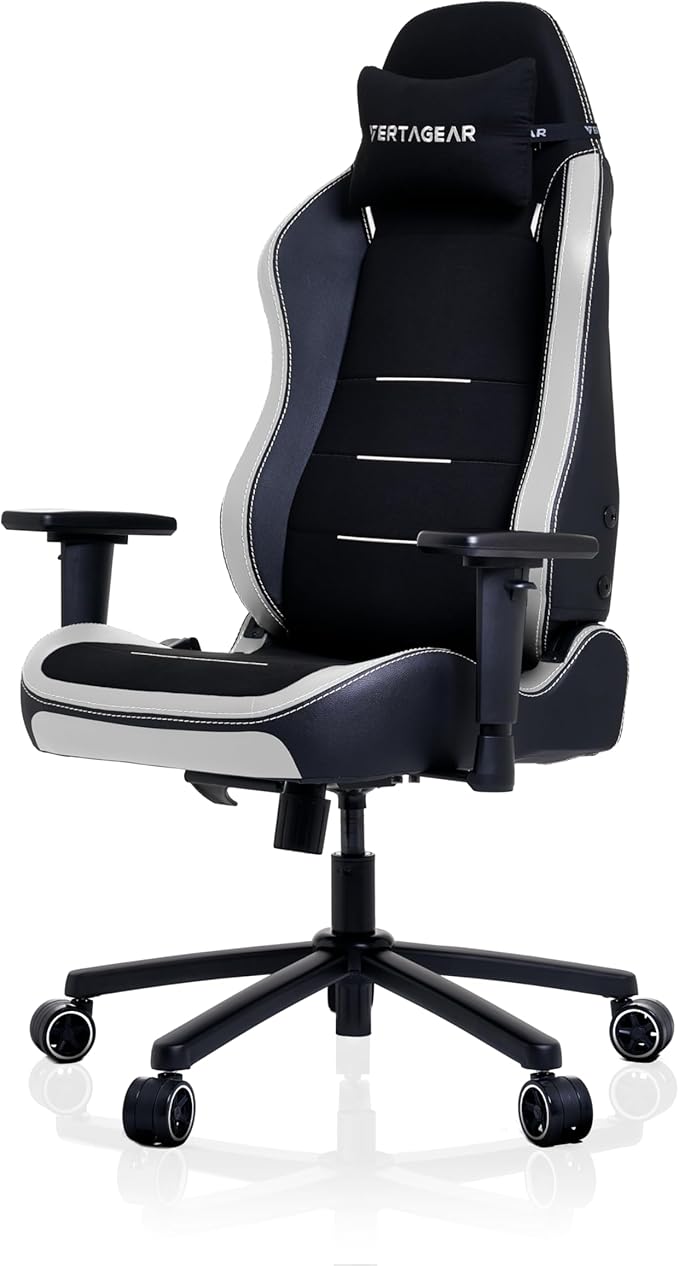 Vertagear SL3800 Ergonomic Gaming Chair featuring ContourMax Lumbar &amp VertaAir Seat systems - Black/White