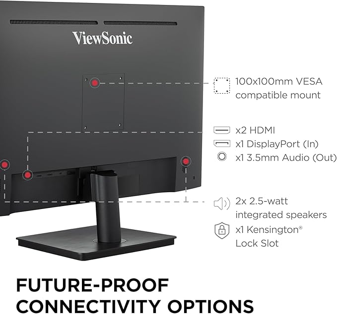 ViewSonic VS3225-2K 32 Inch QHD 1440p IPS Monitor with HDMI DisplayPort and Variable Refresh Rate for Home and Office