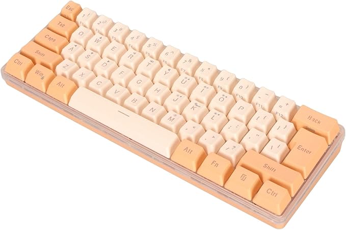 ZJchao Keyboard 61 Keys Gaming Keyboard 60 Percent RGB Compact Wired Mechanical Imitation for Typist Orange Yellow