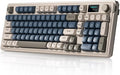 L98 96% Membrane KeyboardTri-Mode Connectivity RGB BacklightsRotary Knob+ScreenGasket MountedSa Profile Keycaps98 Keys Software Programmable Gaming Keyboard for MAC/Win (Deep Blue)
