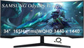 Samsung 34 Odyssey G Series WQHD Gaming Monitor FreeSync Premium 1000R UltraWide Curved 165Hz 1ms Black with GSF HDMI Cable