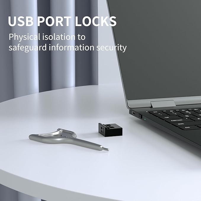 100PCS USB-A Port Blockers with 5 Keys-Removable Type-A Data Protection - Dust &amp Moisture Resistant Shield for Laptops PCs Gaming Devices &amp Tamper Protection (Green)