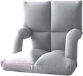 Adjustable 6-Position Floor ChairLazy Sofa Chair with Back SupportFolding Chaise Lounge Sofa Chair with ArmrestPadded Comfy Recliner Gaming Chairs for Living Room Bedroom (Grey)