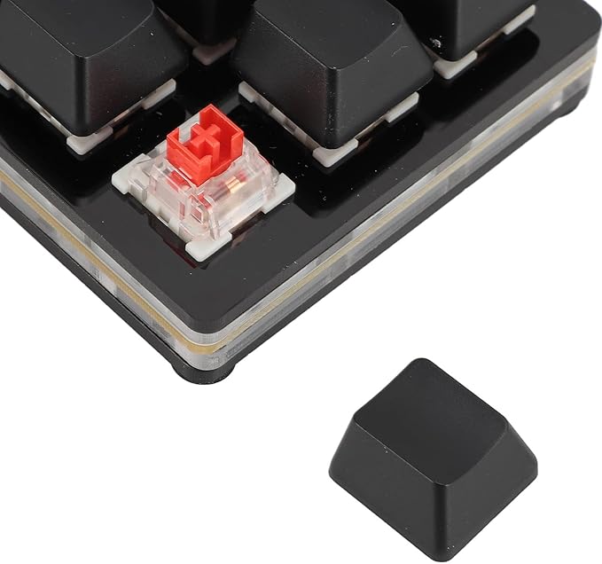 Sorandy 12 Key Mechanical Gaming Keyboard One Handed Programmable Mechanical Keyboard RGB Multifunctional Mechanical Gaming Keypad Mini USB Wired RGB Red Switch (black) Sorandypg56tazskn-12