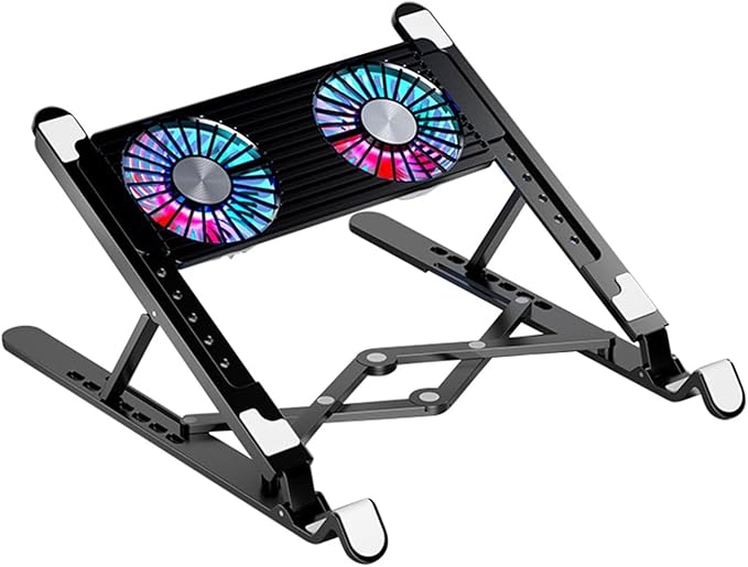 Laptop Cooler with 2/4 Silent Fan Foldable Cooling Pad Support Stand for 11-17.3 Inch Laptop Accessories(ABS 2Fan)