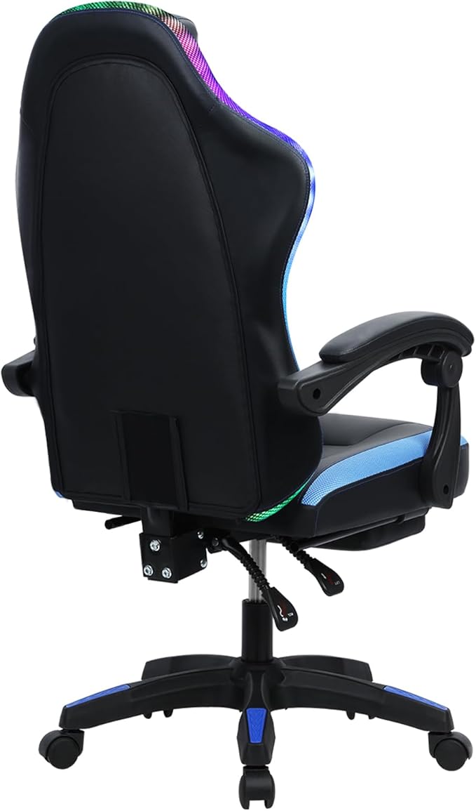 Walbest Gaming Chair Computer Chair Girl Video Chair Ergonomic Chair with Massage and Footrest Reclining Video Game Chair for Adult (Blue)