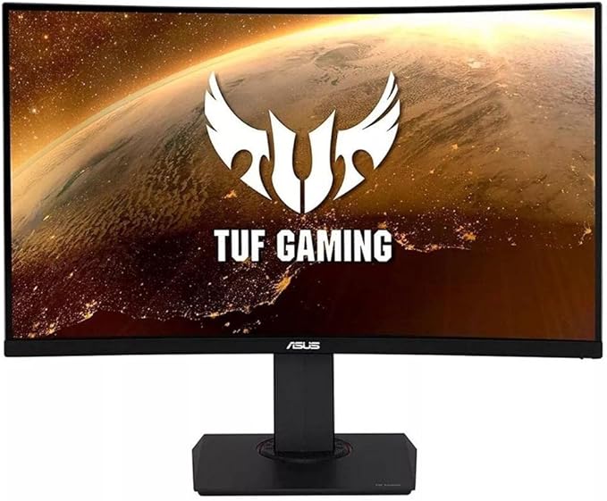 ASUS TUF Gaming 32 1440P HDR Curved Monitor (VG32VQ) - QHD (2560 x 1440) 144Hz 1ms Extreme Low Motion Blur Speaker Adaptive-Sync FreeSync Premium VESA Mountable DisplayPort HDMI
