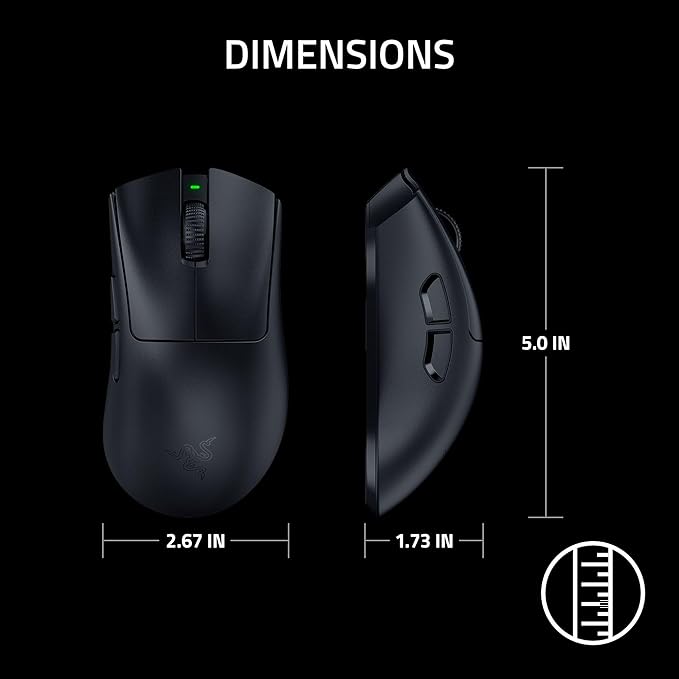 Razer DeathAdder V4 Pro Wireless Gaming Mouse: 56g Lightweight - HyperSpeed Wireless Gen-2 - Optical Scroll Wheel - Optical Switches Gen-4 - Focus Pro 45K Sensor Gen-2 - Up to 150 Hr Battery - Black
