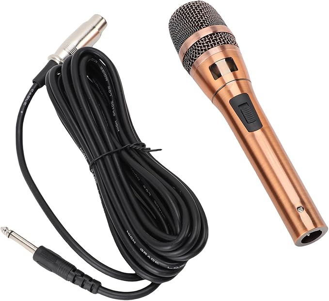 SUNGOOYUE Wired Moving Coil Microphone for Home KTV Singing Stage Sensitive Sound Reception and Aesthetic Shape Dynamic Microphone Set for Performances