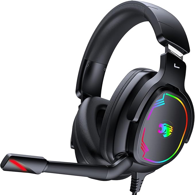 Gaming Headset for PC/PS4/PS5/Xbox One/Switch Stereo Surround Sound Gaming Headphones with Noise Canceling Flexible Mic Computer Headset with 3.5mm Jack(Black)