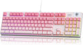 MageGee Mechanical Gaming Keyboard Wired USB RGB Backlit Keyboard 104-Key 100% Anti-Ghosting Mechanical Keyboard with Red Switches Side-Printed Keycaps for Windows PC &amp Mac