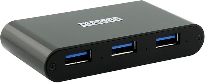 PowerHub Super Speed 4-Port USB 3.0 Hub with Power Adapter Alumunim Alloy