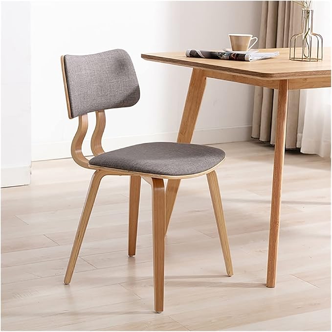 Adjustable Office Computer Chair with Armrest Solid Wood Dining Chairs Kitchen Bedroom Backrest Chair Home Furniture Stool Hotel Restaurant Chair(Log Black)