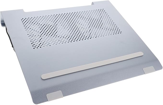BESPORTBLE Aluminum Alloy Laptop Cooler Stand with Cooling Fan Ventilated Support to 17.3 Inch Notebooks Portable Heat Dissipation Base for Gaming and Office Use Gray