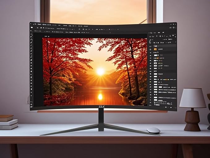 ZZA 27 Inch 280Hz Gaming MonitorFHD Curved Monitor240Hz Curved Monitor1ms Computer MonitorEye-Care Display with HDMIDPFreeSyncWall Mountable for Office and Home