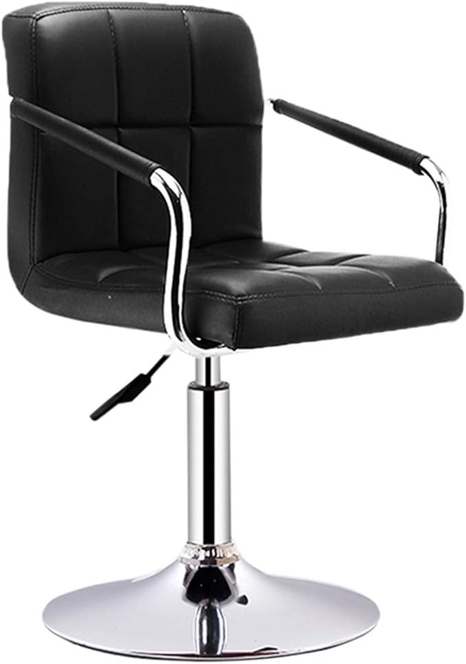 Mlaea Home Bar Chair Lift Desk Chairs TV Station Lounge Laboratory Chair with Arm Support Computer Racing Gaming Chair(Size:38.5 * 44-56CMColor:Black)