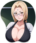 3D Mouse Pad Oppai Mousepad with Soft Gel Wrist Rest Anime Manga Gaming Boob pad Anti-Slip Mouse Mat （Senj 7）