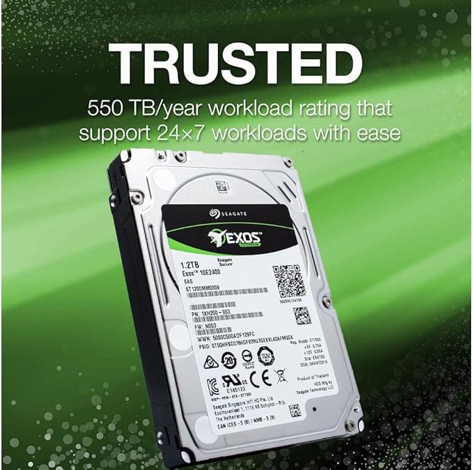 Seagate Enterprise Capacity ST1200MM0009 1.2TB 10000RPM SATA 12 GB/S 128MB 4Kn Enterprise Hard Drive