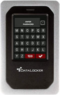 DataLocker DL4 FE 1 TB Password Protected Hardware Encrypted HDD Easy Screen Guided Use AES 256 IP64 Dust TAA Compliant Trusted Supply Chain OS Independent USB-C/USB-A