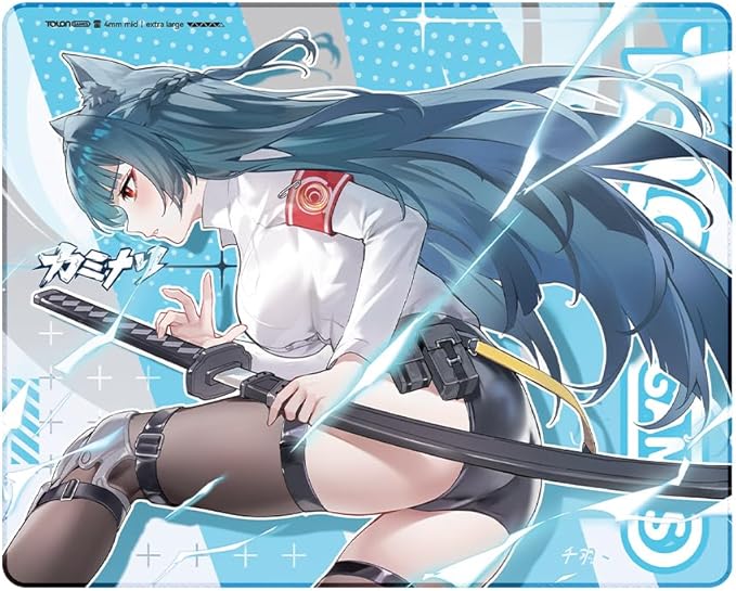 TALONGAMES Gaming Mouse Pad – Esports Professional Mouse Mat 4mm Medium Rubber Base Anti-Slip &amp Water-Absorbent Anime Design Durable Anti-Fray Edge High Glide Speed L Size 19.3×16.5 (雷 Serie
