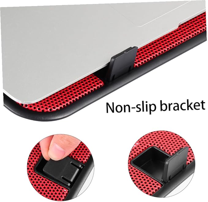 14 Inch Notebook Cooling Pad for Gamers USB Dual Fan Laptop Cooler Slim Design and Metal Panel for Use Red