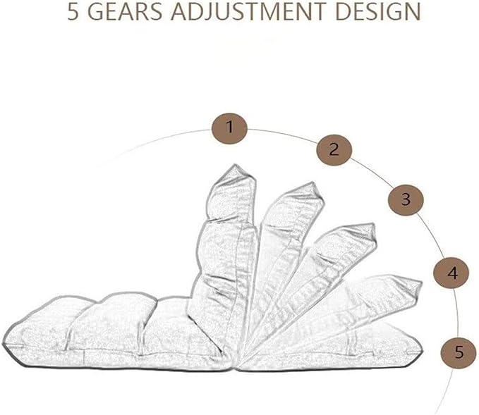 Adjustable 5Position Floor Chair -Pillow Gaming Chair-Cushion Dorm Rocker-Gamer-Comfy for Reading Game Meditating-Simplicity Style-and Free Long Bolster Pillow (Grey)
