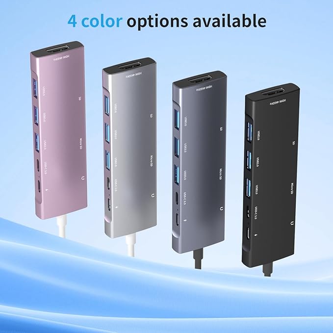 USB C HUB for iPad Pro 9-in-1 Adapter iPad Pro M4 M2 M1 13 12.9 11 inch iPad Air 5 4 Docking Station with 4K HDMI USB-C PD SD/TF Card Reader USB 3.0 3.5mm Headphone Jack Type C Data iPad mini 6