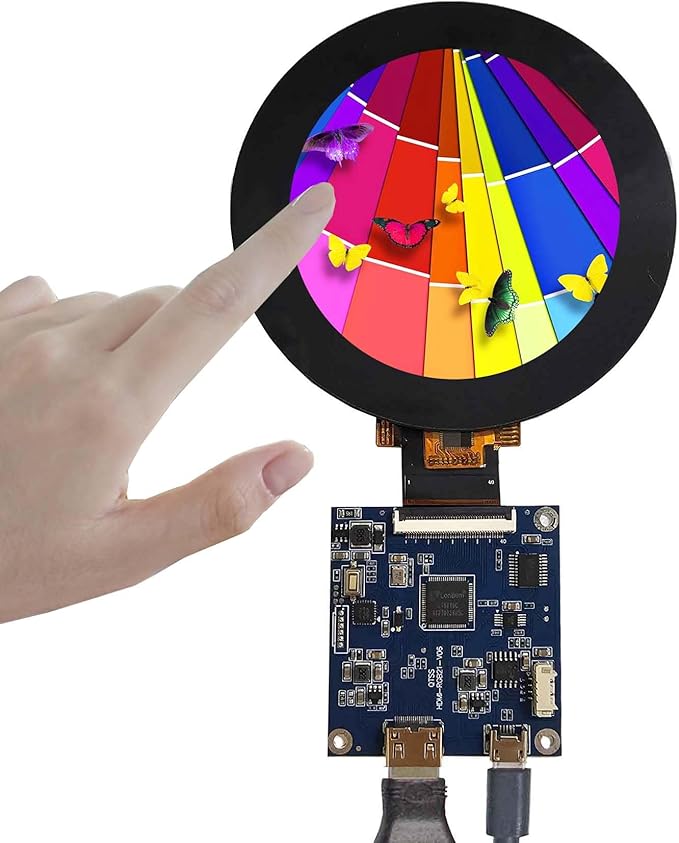 2.8 inch 480X480 IPS MIPI 330nit Circle LCD Touch Screen and 40 pins Controller Board
