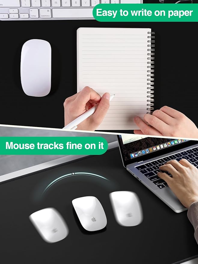 Mouse Pad with Magnetic Wireless Charging Large Desk Mat Non-Slip Mouse Mat Keyboard Pad for Gaming Desk Office PC (The Right Charging-Black with 20W PD Charger)