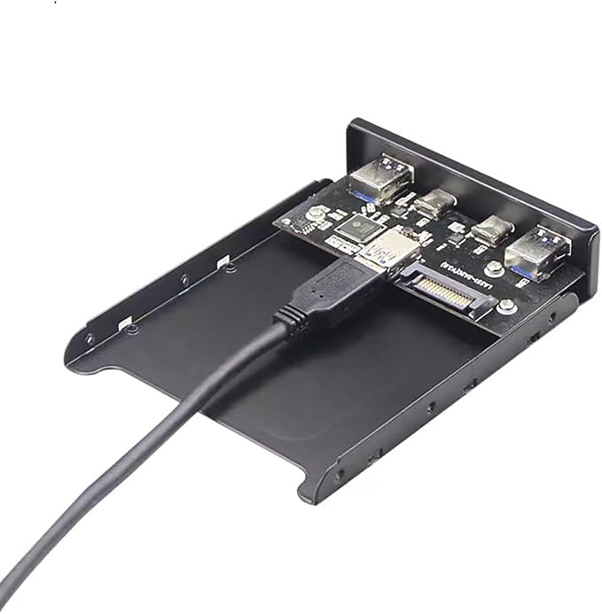 USB Type C Hub 3.5 Inch Floppy Drive Front Panel 2 Port USB 3.0 + 2 Port USB Type-C 20 Pin Connector for Desktop Computer